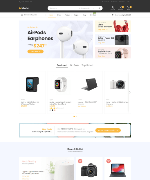 Tema Shopify - Molla