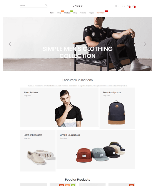 Tema Shopify - Unero