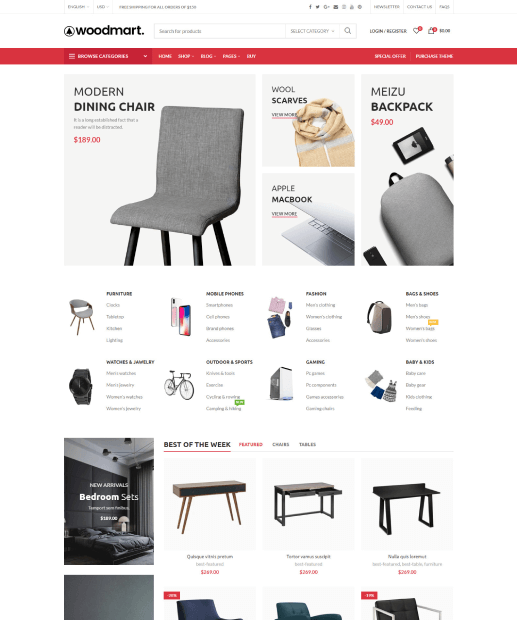 Tema Shopify - Woodmart